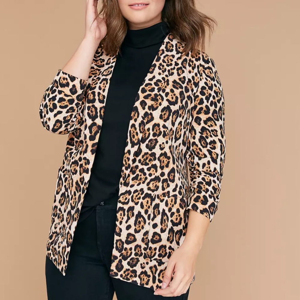NWT Lane Bryant leopard print soft blazer 14/16P